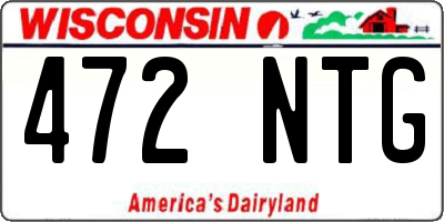 WI license plate 472NTG