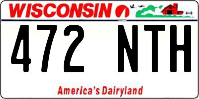 WI license plate 472NTH