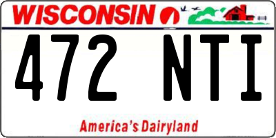 WI license plate 472NTI