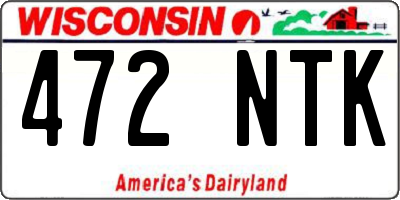 WI license plate 472NTK