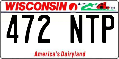 WI license plate 472NTP