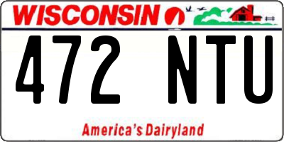 WI license plate 472NTU