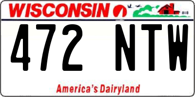 WI license plate 472NTW