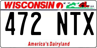 WI license plate 472NTX