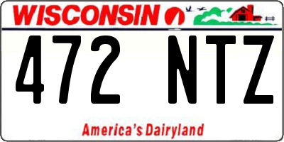 WI license plate 472NTZ