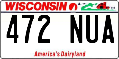 WI license plate 472NUA