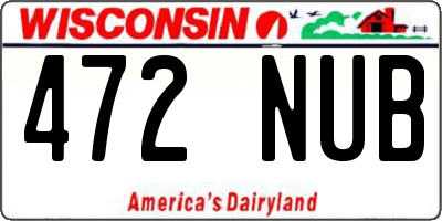 WI license plate 472NUB