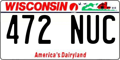 WI license plate 472NUC