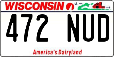 WI license plate 472NUD