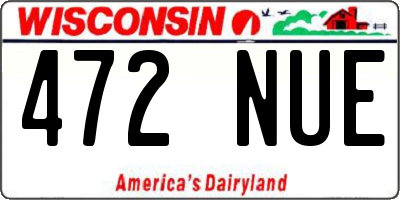 WI license plate 472NUE