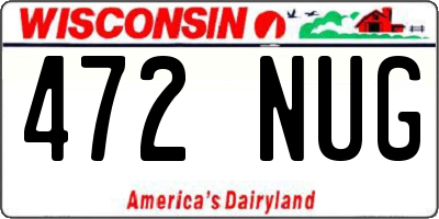 WI license plate 472NUG