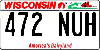 WI license plate 472NUH