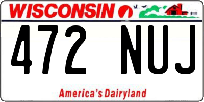 WI license plate 472NUJ