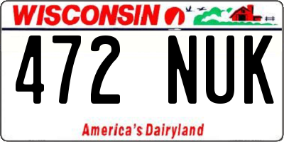 WI license plate 472NUK
