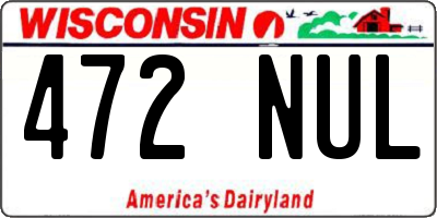 WI license plate 472NUL