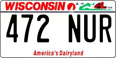WI license plate 472NUR