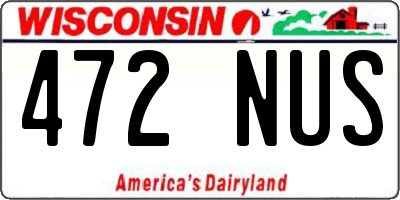 WI license plate 472NUS