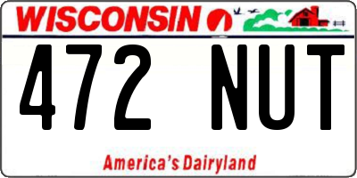 WI license plate 472NUT
