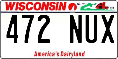 WI license plate 472NUX