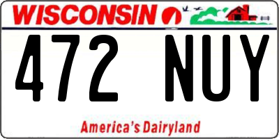 WI license plate 472NUY