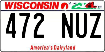 WI license plate 472NUZ