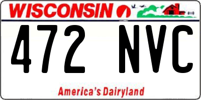 WI license plate 472NVC