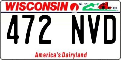 WI license plate 472NVD
