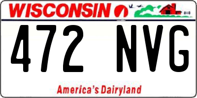 WI license plate 472NVG