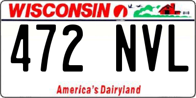 WI license plate 472NVL