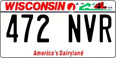 WI license plate 472NVR