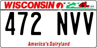 WI license plate 472NVV
