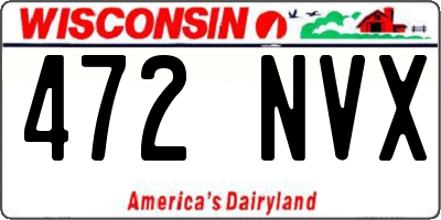 WI license plate 472NVX