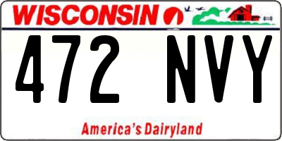 WI license plate 472NVY