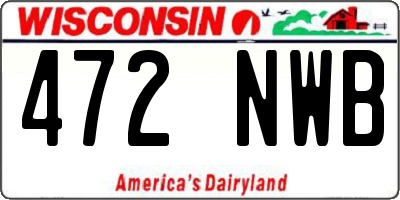 WI license plate 472NWB