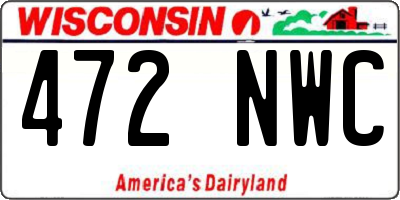 WI license plate 472NWC