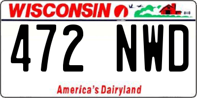 WI license plate 472NWD