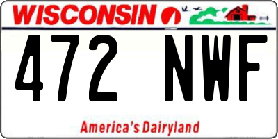WI license plate 472NWF