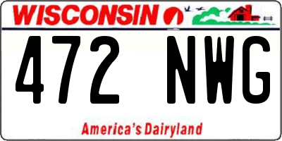 WI license plate 472NWG