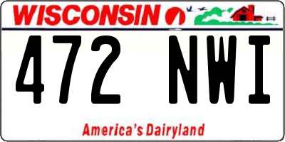 WI license plate 472NWI