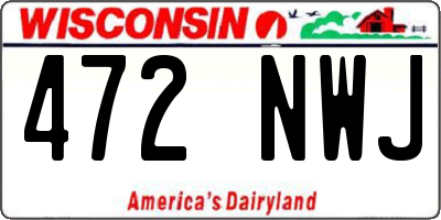 WI license plate 472NWJ