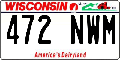 WI license plate 472NWM