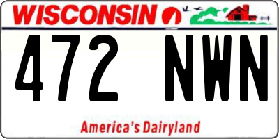 WI license plate 472NWN