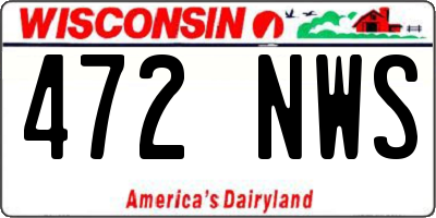 WI license plate 472NWS