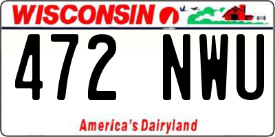 WI license plate 472NWU