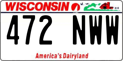 WI license plate 472NWW