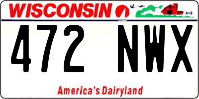 WI license plate 472NWX
