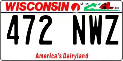 WI license plate 472NWZ