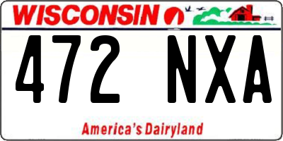 WI license plate 472NXA