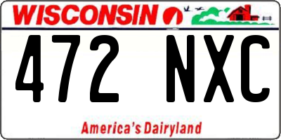 WI license plate 472NXC