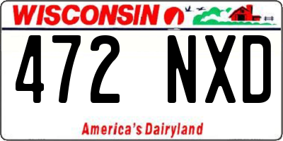 WI license plate 472NXD